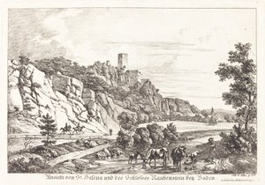 Ansicht von St. Helena und des Schlosses Rauhenstein bei Baden von Johann Adam Klein