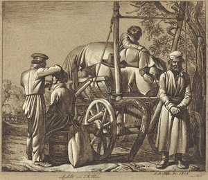 Russische Soldaten mit einem Barbier von Johann Adam Klein