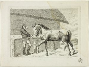 Reitschule und Pferde von Johann Adolph Darnstedt