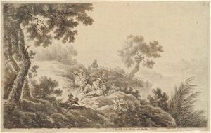 Landschaft mit Reisenden