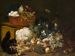 Stillleben mit Eichhörnchen von Johann Amandus Wink