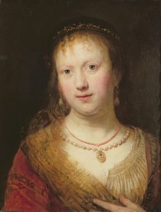 Porträt von Saskia, nach einem Gemälde ihres Mannes Rembrandt Harmens. van Rign (1606-69) Johann Andreas Joseph Francke (1756-1804)