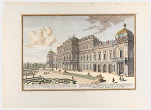 Prospekt Ihro Hochfürstl. Durchl. Herrn Eugenii Francisci Herzog zu Savoyen etc. Rittern des goldenen Vlieses, der Kaiserlichen und Königlichen Katholischen Majestät Hof-Kriegs-Rat-Präsidenten und Generalleutnants, auch General-Vikars in Italien, prächtige von Johann August Corvinus