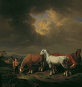 Fünf Ackerpferde von Johann Baptist Michael Dallinger von Dalling