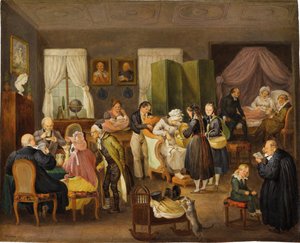Besuch im Haus des protestantischen Pastors zur Taufe, 1828