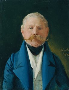 Herr in blauem Rock und weißer Weste