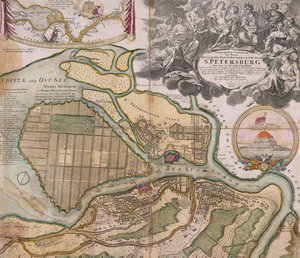 Karte von Petersburg, Sankt Petersburg, Generalplan, ca. 1718-1719