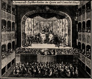 Markgrafentheater in Erlangen, 1721 von Johann Baptista Homann