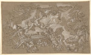 Die Harpyien greifen Aeneas und seine Gefährten an