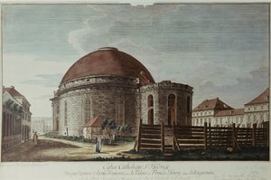St. Hedwig, Kathedrale, Berlin (handkolorierte Gravur) von Johann Carl Wilhelm Rosenberg