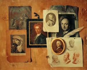 Quodlibet mit Bildnissen von Zeitgenossen und antiken Köpfen von Johann Caspar Füssli
