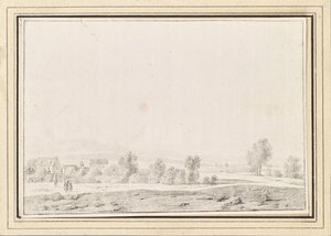 Landschaft mit Dorf