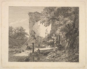 Ein Junge mit drei Ziegen von Johann Christian Erhard
