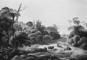 Landschaft mit Vieh und Hirtenpaar