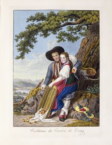 Kostüme aus dem Kanton Zug, 1819 von Johann Christian Reinhardt