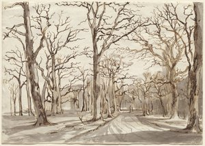 Ein Waldweg im Rosenthal im Winter von Johann Christian Reinhart
