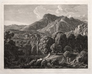 Heroische Landschaft: Landschaft mit Stadt und Fluss