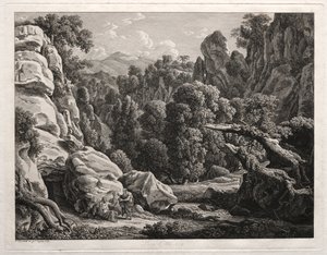 Heroische Landschaft: Landschaft mit der Versuchung Christi von Johann Christian Reinhart