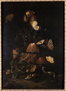 Blumen mit Schmetterlingen und Eidechse von Johann Christian Thomas Winck