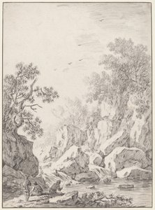 Ein Wasserfall bei Felsenklippen