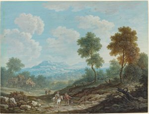 Reisende in einem breiten Tal, ca. 1750 von Johann Christoph Dietzsch