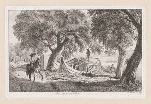 Boote an einem Kanal in Wien von Johann Christoph Erhard