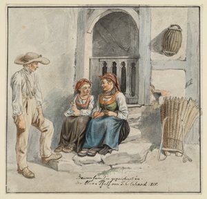 Bauernfamilie vor dem Haus von Johann Christoph Erhard