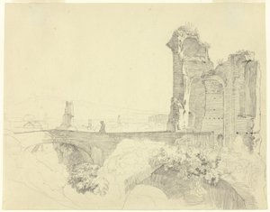 Brücke und Ruinenturm