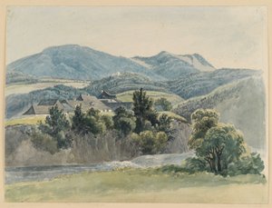 Fluss- und Gebirgslandschaft bei Glocknitz von Johann Christoph Erhard