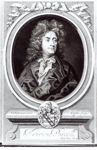 Porträt von Henry Purcell (1659-95), englischer Komponist, graviert von R. White, 1695
