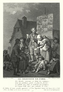 Der Sänger auf dem Jahrmarkt (Stich) von Johann Conrad Seekatz