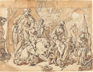 Die glückliche Familie mit spielenden Kindern von Johann Eleazar Schenau