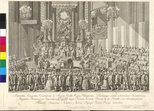 Krönung von Kaiser Leopold II. zum König von Ungarn in Bratislava am 15. November 1790 von Johann Ernst Mansfeld