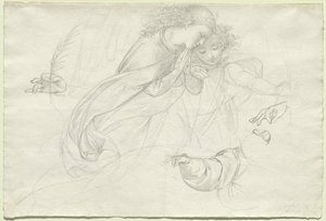 Zwei trauernde Engel (verso) von Johann Evangelist Scheffer von Leonhardshoff