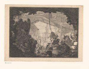 Architekturcapriccio mit Figuren von Johann Ferdinand Hetzendorff von Hohenberg