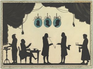 David Roentgen und Gesellschaft in Sankt Petersburg, ca. 1784-86 von Johann Friedrich Anthing