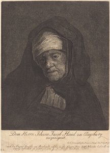 Kopf einer alten Frau von Johann Friedrich Bause after Rembrandt van Rijn