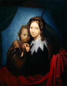 Erbprinzessin Auguste, die Sixtinische Madonna kopierend