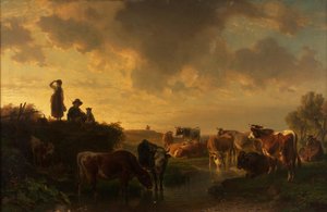 Abend auf der Viehweide von Johann Friedrich Voltz