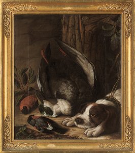 Ein Jagdhund und seine Beute, 1768 von Johann Friedrich von Grooth
