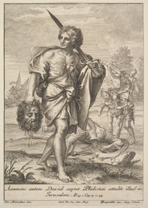 David mit dem Kopf von Goliath, 1705-62 von Johann Georg Bergmuller