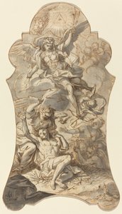 Die heiligen Engel schützen einen Einsiedler vor dem Bösen von Johann Georg Bergmuller