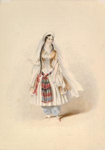 Kostümstudie für Blonde in Die Entführung aus dem Serail von W.A. Mozart, ca. 1830-50