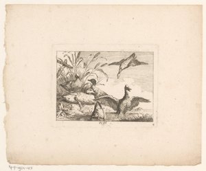 Landschaft mit sechs Enten