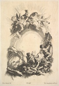 Die Schmieden des Vulkan, aus dem Buch der Kartuschen, Mitte des 18. Jahrhunderts von Johann Georg Hertel