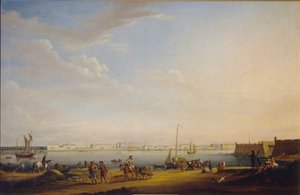Blick auf den Palastplatz und den Sommergarten vom Petersburger Bezirk, um 1800