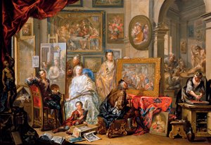 Das Atelier des Malers von Johann Georg Platzer