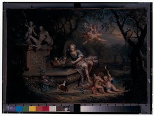 Narziss, der sich in einem Brunnen spiegelt von Johann Georg Platzer