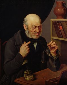 Der Geldwechsler von Barchfeld beim Münzenwiegen, ca. 1840-45