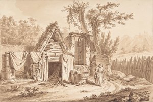Wäscherinnen vor einem Cottage, 1769 von Johann Georg Wille
